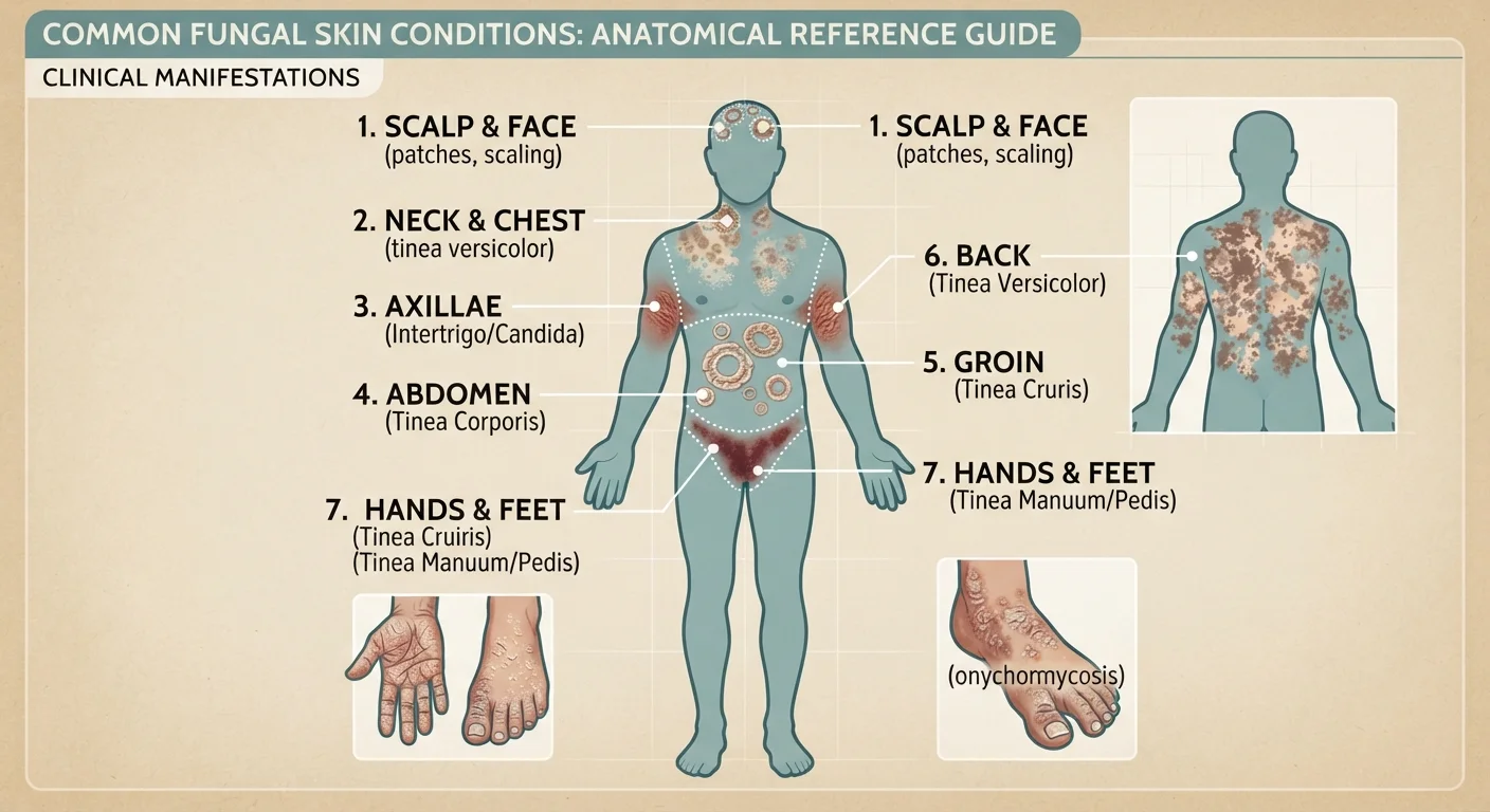Fungal Infections from Head to Toe: A Body-Map Reference