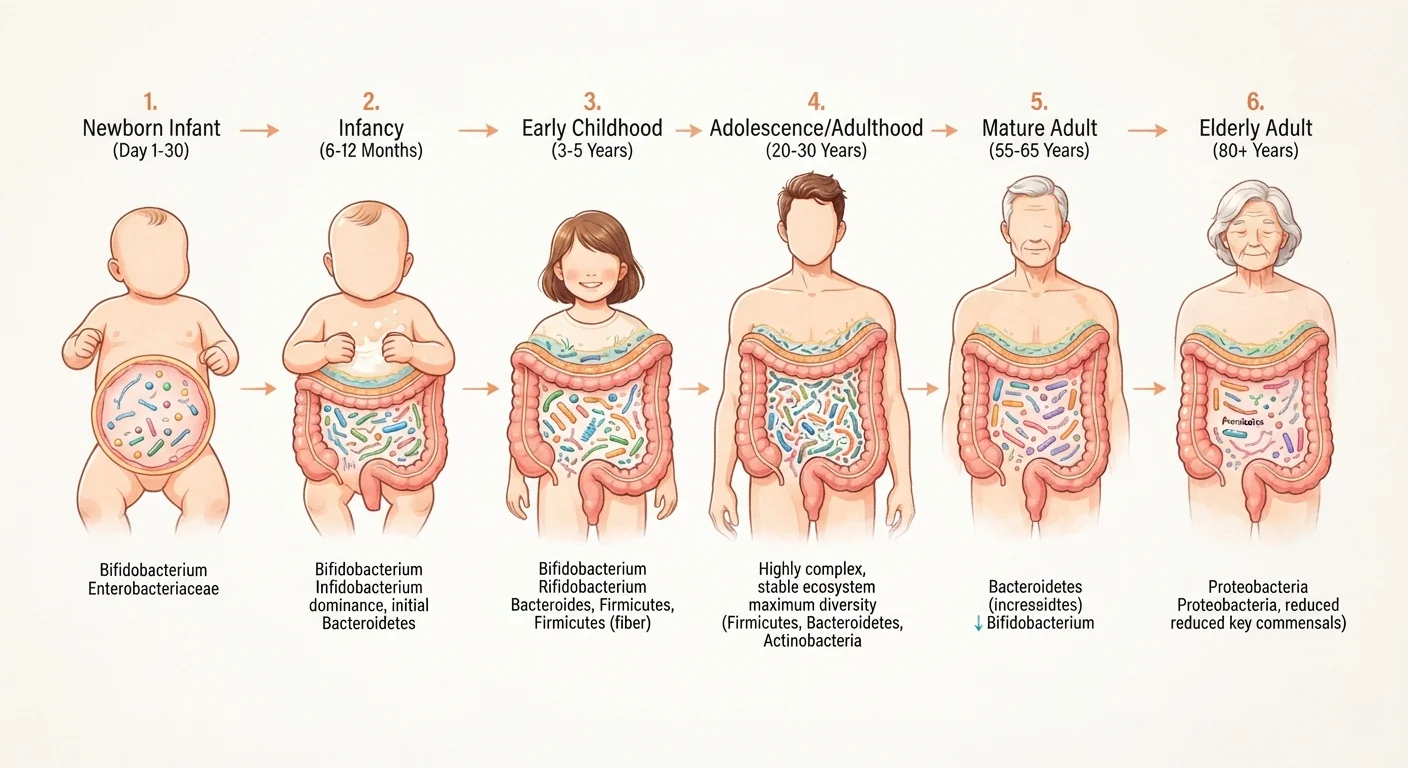 Microbiome Changes Across Life: From Infancy Through Older Adulthood